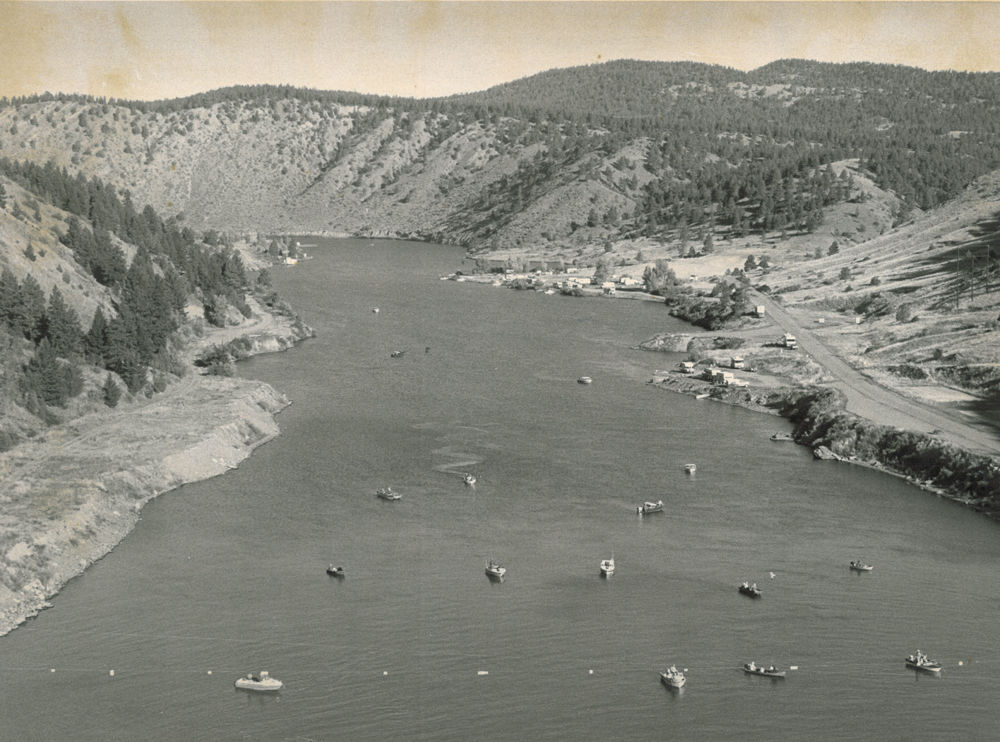 Fishing boats on Canyon Ferry Reservoir